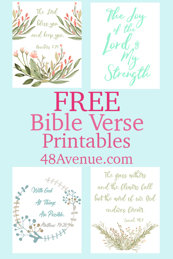 Free Bible Verse Printables 48 Avenue